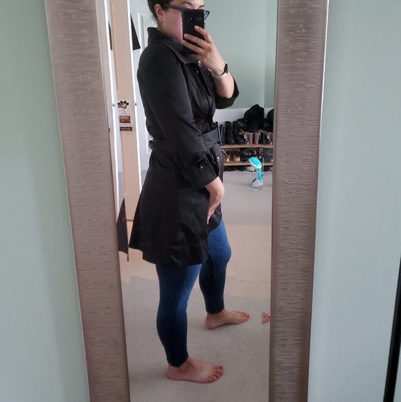 Bebe black trench coat jacket medium - Picture 7 of 13